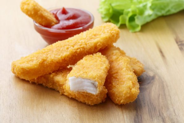 finger fish with tzatziki sauce